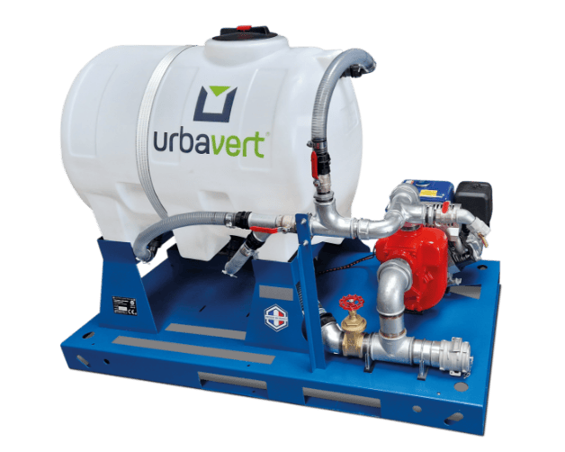 UrbaSpray, matériel d’hydro-projection compact pour petites ou moyennes surfaces, léger et très facile à utiliser pour la végétalisation et le paillage par projection hydraulique